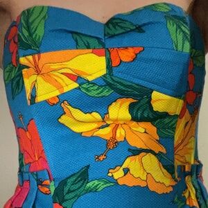 NWT Nanette Lepore “Frida’s Frock” Strapless Floral Mini Dress, Size 2